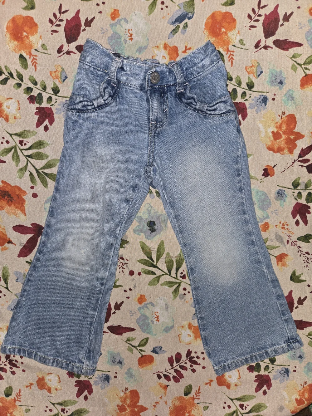 Girls' Vintage Bootcut Light Blue Denim Jeans - Classic Everyday Comfort